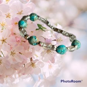 Hand made bracelet Imperial Jasper with magnetic clasp